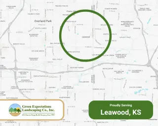 Green Expectations service area map of Leawood