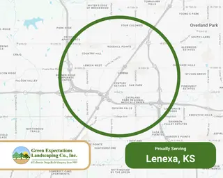 Green Expectations service area map of Lenexa