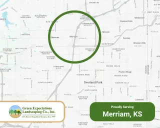 Green Expectations service area map of Merriam